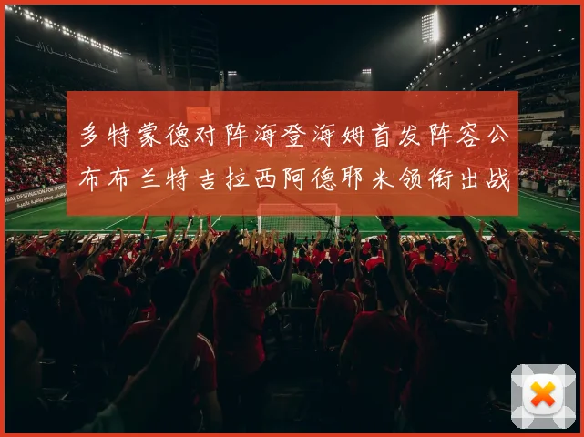 多特蒙德对阵海登海姆首发阵容公布布兰特吉拉西阿德耶米领衔出战